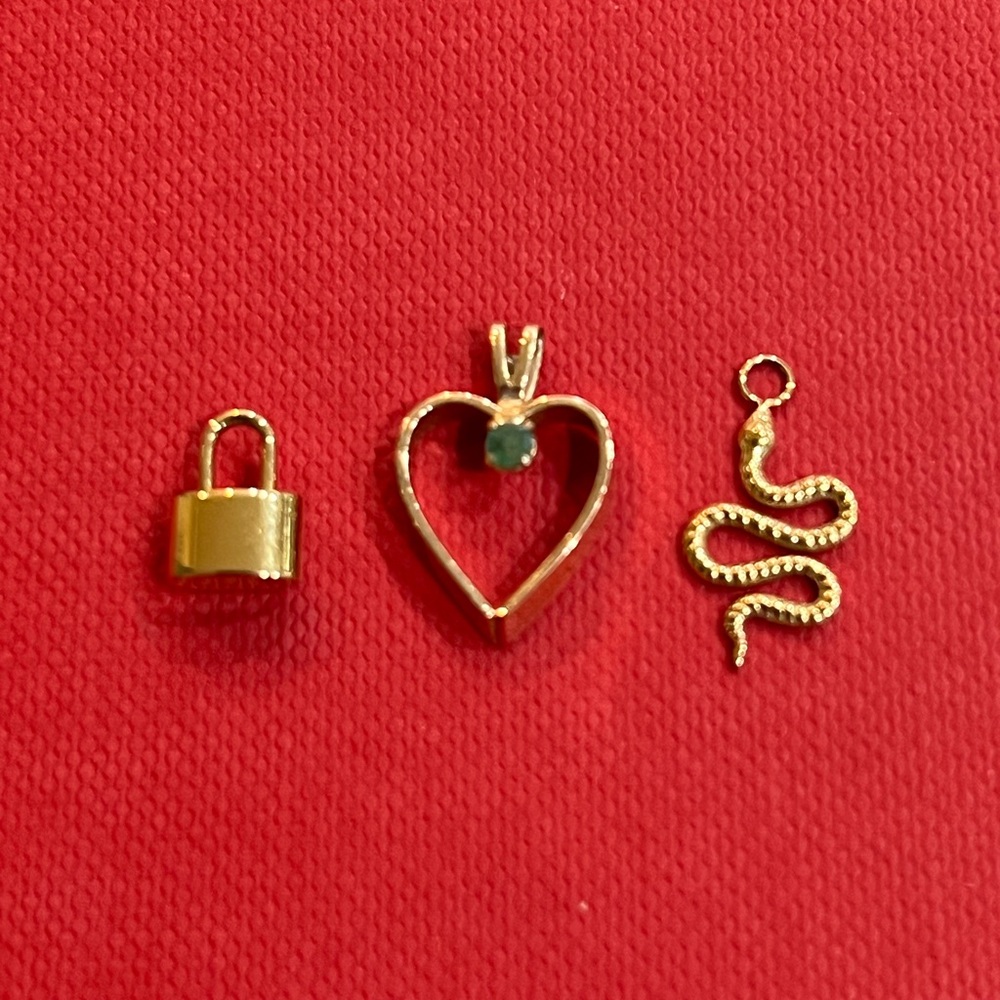 Lock and Snake Pendant Set